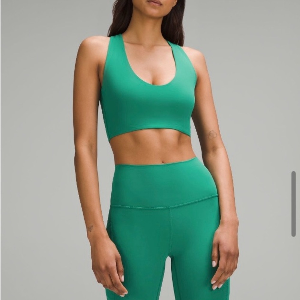 Lululemon Bend This Scoop and Cross Bra - Cascadia Green